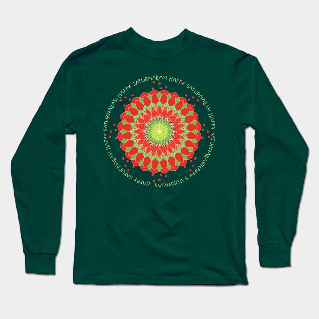 Happy Saturnalia Mandala Long Sleeve T-Shirt by emma17